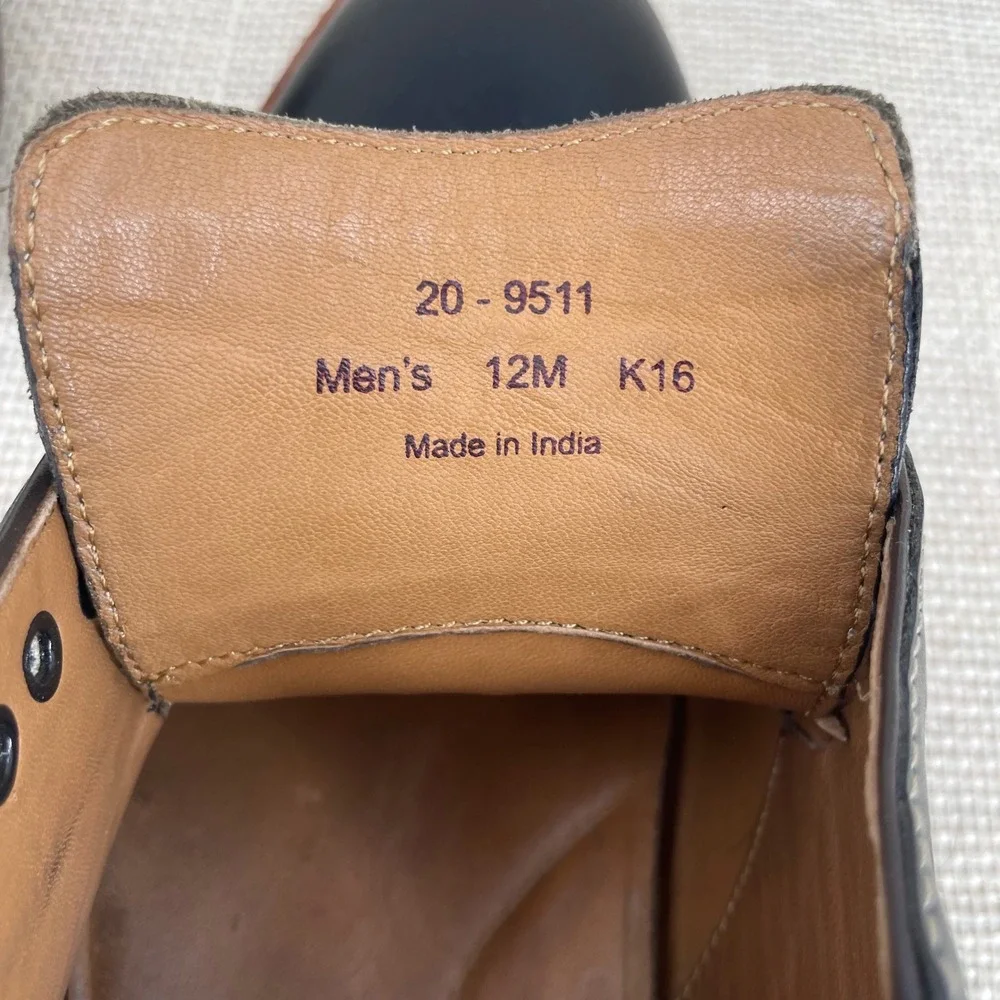 Johnston & Murphy Navy Sheepskin‎ Leather Cap Toe Oxford Shoes Mens 12M 20-9511